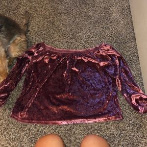 velvet half sleeve shirt